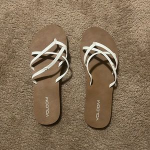 White Volcom Sandals